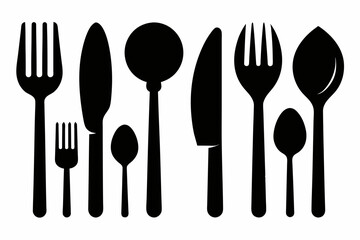 Poster - silhouette cutlery icon vector illustration