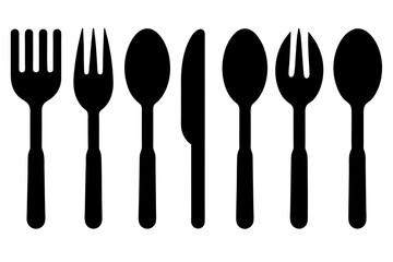 Canvas Print - silhouette cutlery icon vector illustration