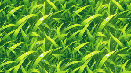 Wall Mural - Close-up juicy seamless texture of 2D grass