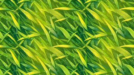 Wall Mural - Close-up juicy seamless texture of 2D grass