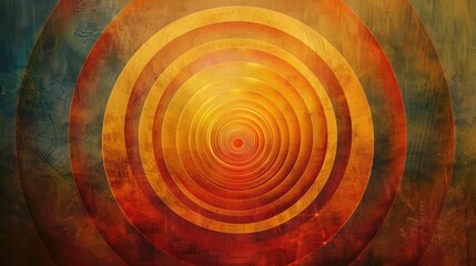 Wall Mural - A series of concentric circles expanding, representing the expansion of consciousness.