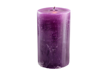 Wall Mural - Purple candle isolated on transparent background