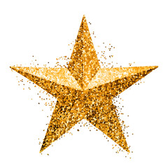 Poster - Glitter gold star design element