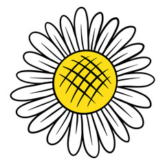 Poster - White daisy flower sticker design element