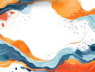 Poster - Vibrant Abstract Frame Background with Bold Colors and Stylish Shapes on White Canvas