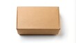 © Yauhen - Kraft paper brown box product packaging with design space flat lay isolated on white background