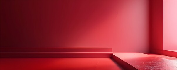 Poster - Bold Red Gradient Backdrop for Modern Product Presentation Concept