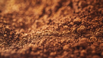 Macro shot of pulverized brown dirt