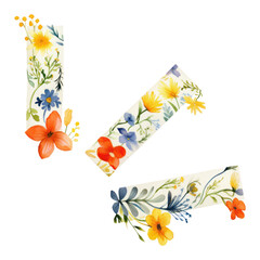 Poster - Floral blink png watercolor icon, transparent background