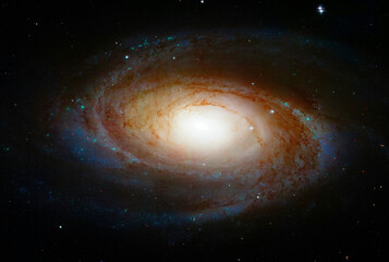 grand design spiral galaxy m81. digital enhancement of an image by nasa
