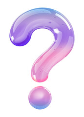 Canvas Print - Question mark png 3D, transparent background