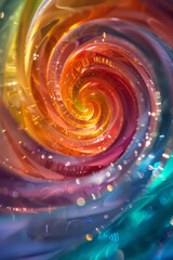 Poster - A vivid rainbow swirl with bright, saturated colors blending seamlessly,