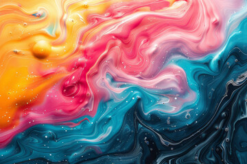 Poster - A psychedelic abstract design with swirling, vibrant hues,