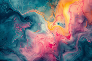 Poster - A psychedelic abstract design with swirling, vibrant hues,