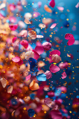 Poster - A burst of confetti in a range of bright, cheerful colors,
