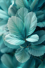 Poster - Silver feathers surrounding a pastel mint green center,