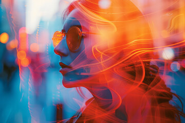 Poster - Abstract visuals with vibrating shapes and dynamic movement, ideal for engaging the viewer,