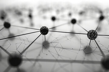 Poster - Technological network pattern with interconnected nodes and intricate connections,