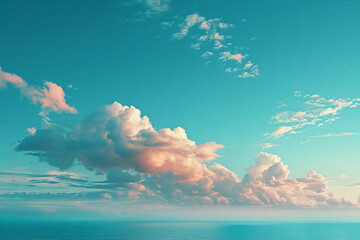 Poster - Gradient background transitioning from mint green to sky blue, creating a soothing and balanced effect for layouts,