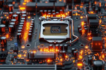 Poster - Illustration showing the process of connecting peripheral devices to the motherboard,