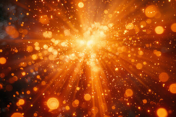 Leinwandbilder - Vibrant abstract illumination with an explosive burst of light in warm tones,