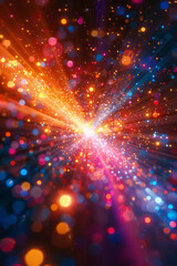 Fototapete - Radiant abstract illumination with an explosive burst of light,
