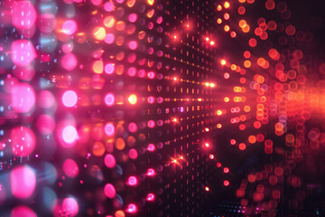 Poster - Modern digital typography showcasing abstract pixel glow patterns,