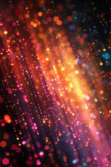 Poster - Digital typography with sleek, abstract pixel glow patterns,