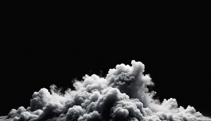 Poster - Voluminous white clouds pile up dramatically on a dark background, showcasing a concept of nature's power. Generative AI