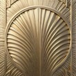 © video rost - Luxurious gold art deco panel featuring a fan-shaped motif and intricate linear details. Ideal for upscale interior designs and architectural accents.