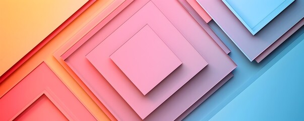 Poster - Minimalist Geometric Frame on Pastel Gradient Background Concept
