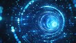 © TheWaterMeloonProjec - Abstract glowing blue energy tunnel frame created with digital circles lines and dots giving off a futuristic and magical vibe