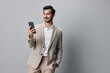© SHOTPRIME STUDIO - man hold male happy phone suit smile call business smartphone portrait
