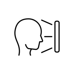 Poster - Face recognition outline icons, minimalist vector illustration ,simple transparent graphic element .Isolated on white background