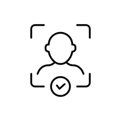 Poster - Face recognition outline icons, minimalist vector illustration ,simple transparent graphic element .Isolated on white background