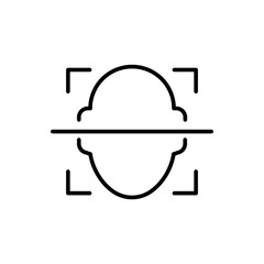 Poster - Face recognition outline icons, minimalist vector illustration ,simple transparent graphic element .Isolated on white background