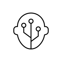 Poster - Face recognition outline icons, minimalist vector illustration ,simple transparent graphic element .Isolated on white background