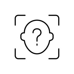 Poster - Face recognition outline icons, minimalist vector illustration ,simple transparent graphic element .Isolated on white background