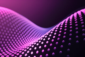 Poster - Abstract purple dotted wave pattern on a dark backdrop, symbolizing digital motion. Generative AI