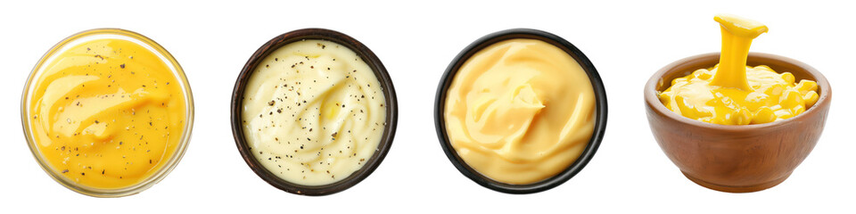 Wall Mural - cheese sauce top view full length isolate on trasparency background PNG