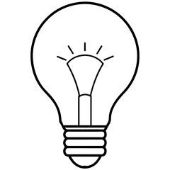 light bulb outline coloring book page line art drawing