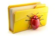 © Jason - red bug on file folder. Virus infected data concept