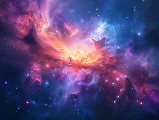 Stars and nebula in outer space, constellation galaxy in Universe, cosmos background