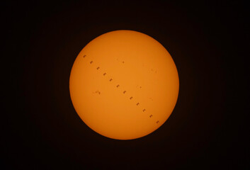 Wall Mural - international space station (iss) composite transiting the sun, june 1, 2024 over ottawa, ontario, c