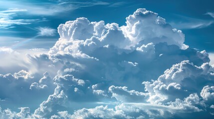 Wall Mural - Beautiful natural white clouds under a blue sky
