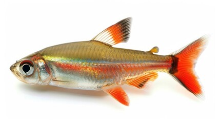 Ember Tetra full body clearly photo on white background , 