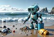 © Peter - adorable robot cleans the ocean from garbage