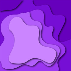 Poster - Blue abstract paper wave layer cut background. Paper art style cover design for business banner template and material design. Vector illustration. Eps 10