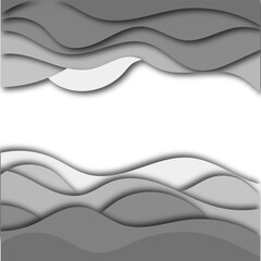 Poster - 3D abstract background with gray paper cut shapes. Vector layout design for business presentations, flyers, posters. Eps 10
