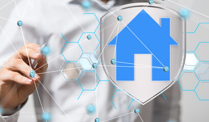 Poster - house. data Big data visualization background.Abstract technology